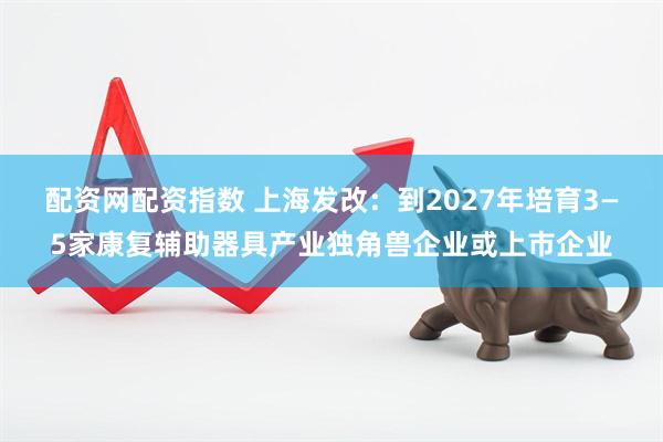 配资网配资指数 上海发改：到2027年培育3—5家康复辅助器具产业独角兽企业或上市企业